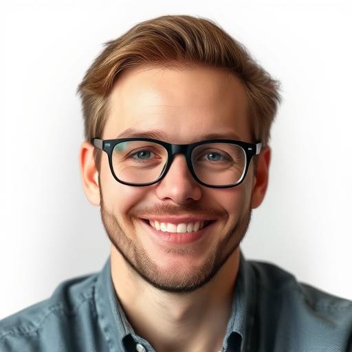 Portrait of Jasper Harding, wearing glasses and a friendly expression