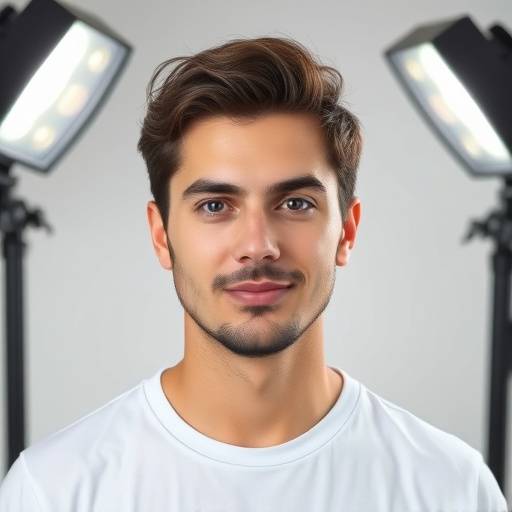 Professional photographer taking a headshot in a studio